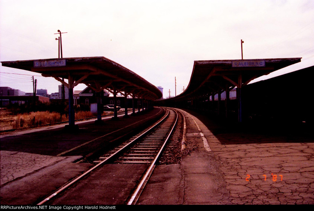 The view looking southbound at Seaboard Station... the track in the foreground is the "main" which is in the process of being removed